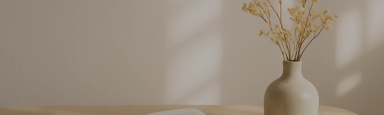 book and vase